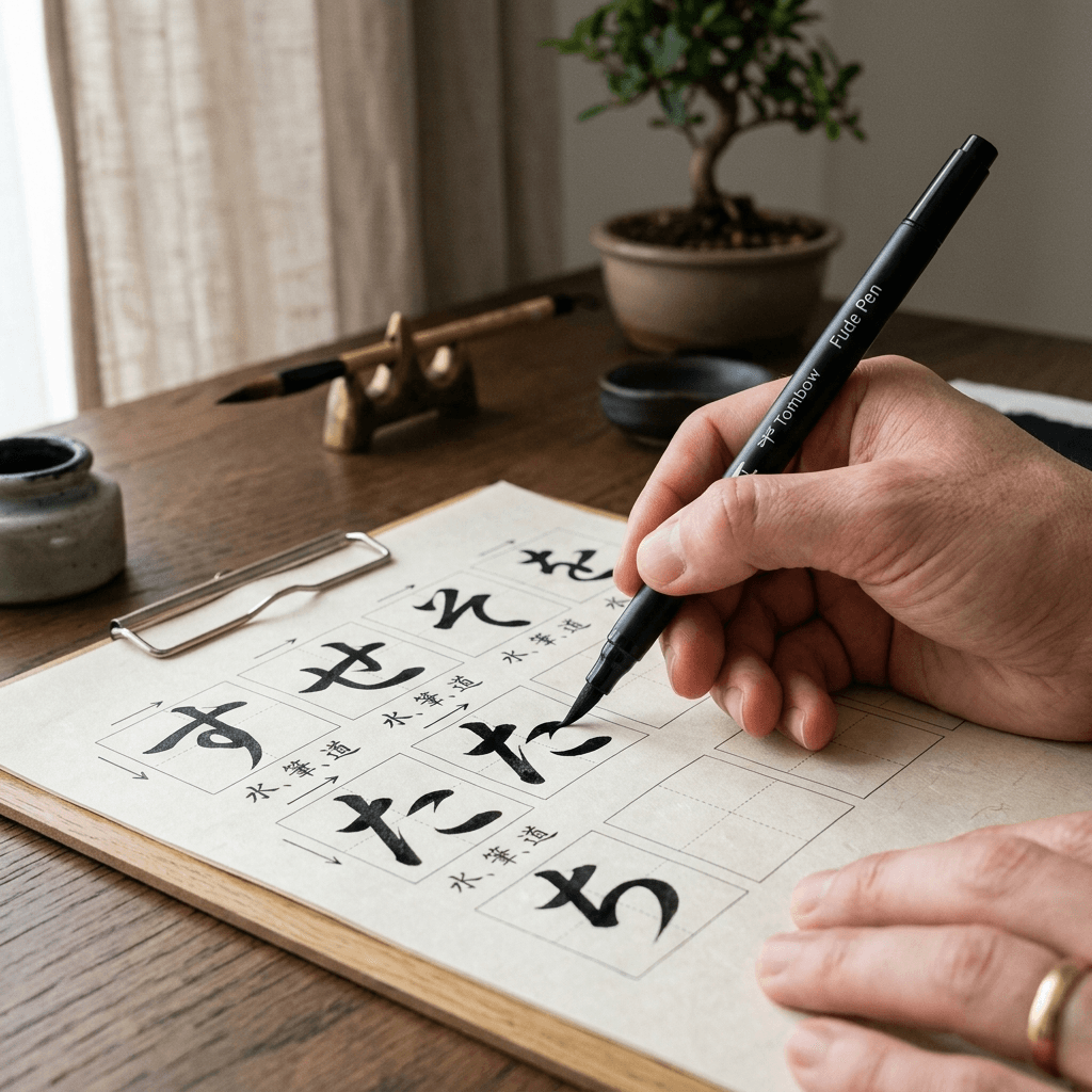 Hiragana writing practice